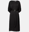 Velvet Laurel Satin Midi Dress In Black