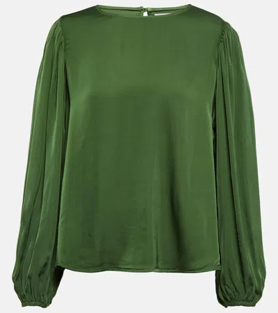 Velvet Leila Satin Top In Fern
