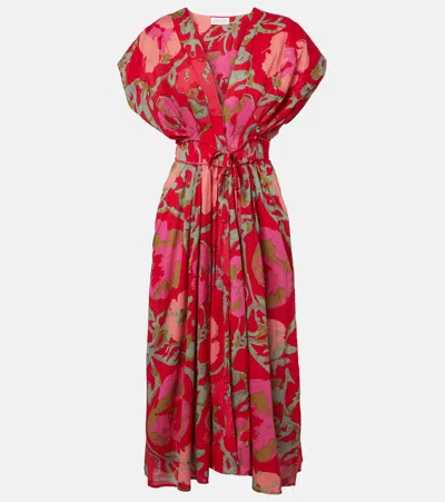 Velvet Leilani Printed Cotton Midi Dress In Multi