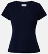 Velvet Lillith Cotton T-shirt In Blue