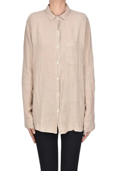 Velvet Linen Shirt In Neutral