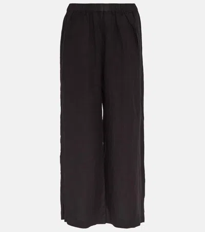Velvet Lola Linen Wide-leg Pants In Black
