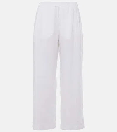 Velvet Lola Linen Wide-leg Pants In White