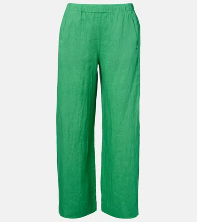 Velvet Lola Linen Wide-leg Pants In Green