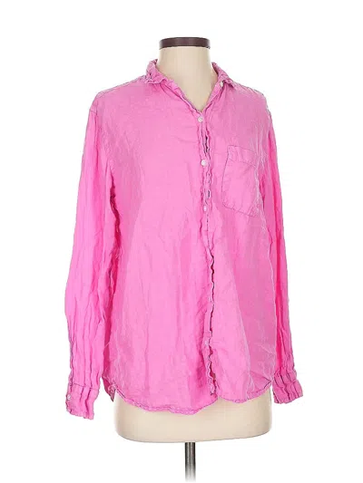 Pre-owned Velvet Long Sleeve Button Down Shirt In Pink