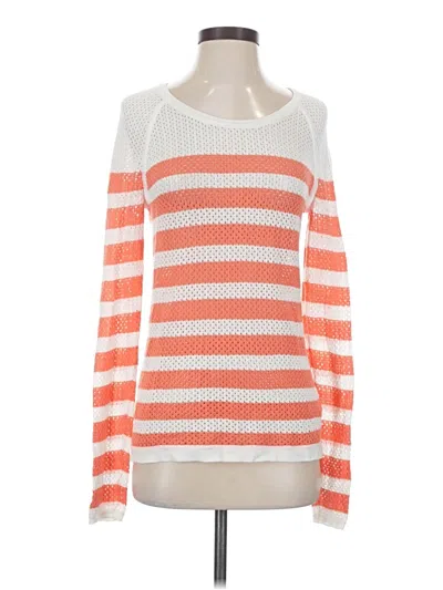 Pre-owned Velvet Long Sleeve Top Orange Boatneck Tops
