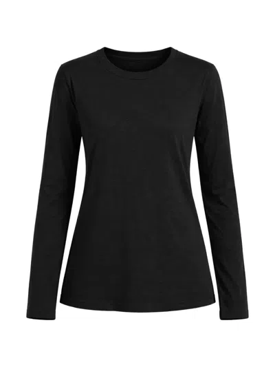 Velvet Long-sleeve T-shirt In Black