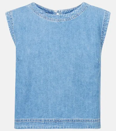 Velvet Loren Denim Top In Blue