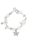 Velvet Luna Baroque Pearl Piercing Bracelet In White