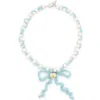 Velvet Luna Cashmere Pearl Teddy Necklace In Blue