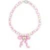 Velvet Luna Cashmere Pearl Teddy Necklace In Pink
