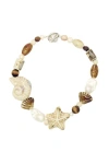 Velvet Luna Ceramic Starfish Necklace In Multi