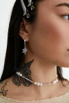 Velvet Luna Cosmo Sparkle Earrings In Silver, Women's At Urban Outfitters In White