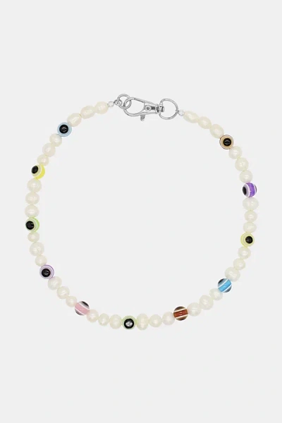 Velvet Luna Evil Eye Pearl Necklace, Women's At Urban Outfitters In Multicolor