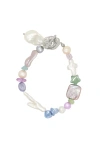 Velvet Luna Irregular Multicolor Pearl Bracelet In Multi