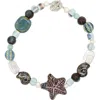 Velvet Luna Pearl And Ceramic Starfish Necklace In Multi