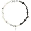 Velvet Luna Pearl Necklace With Star Charm In Black