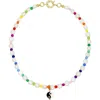 Velvet Luna Pearl Necklace With Yin Yang Charm In Multi