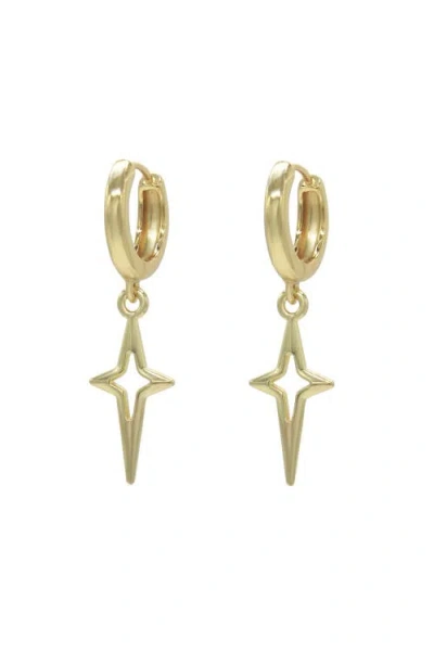 Velvet Luna Sparkle Charm Huggie Earrings In Gold