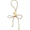 Velvet Luna Suede Necklace With Ceramic Seashell Tie Charm In Gold