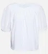 Velvet Mallory Puff-sleeve Cotton Top In White