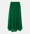 Velvet Mariela Cotton And Silk Maxi Skirt In Green
