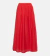 Velvet Mariela Cotton And Silk Maxi Skirt In Red