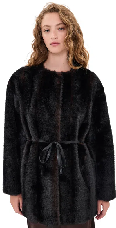 Velvet Marmont Faux Fur Jacket Mahogany