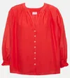 Velvet Mel Cotton And Silk Shirt In Red