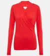 Velvet Meri Draped Cotton-blend Top In Camellia