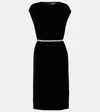 Velvet Midikleid Aus Samt Mit Kristallen In Schwarz