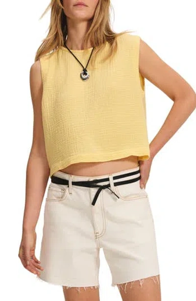 Velvet Milney Cotton Gauze Top In Yellow