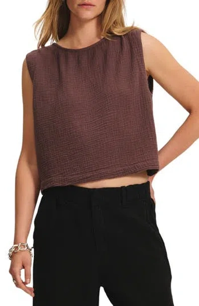 Velvet Milney Cotton Gauze Top In Brown