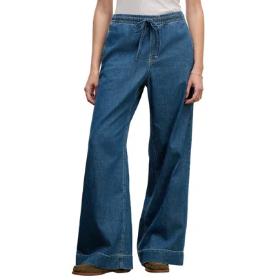 Velvet Mira Wide Leg Drawstring Waist Jeans In Blue