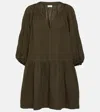 Velvet Nica Cotton Gauze Minidress In Green