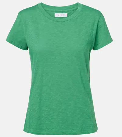 Velvet Odelia Cotton Jersey T-shirt In Green