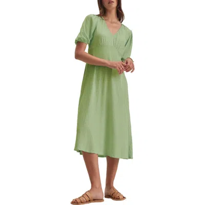 Velvet Parker Linen Midi Dress In Green