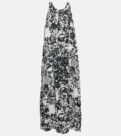 Velvet Penelope Printed Cotton Maxi Dress In Multicoloured