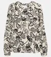 Velvet Printed Crêpe Blouse In Cream
