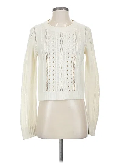 Pre-owned Velvet Pullover Sweater In White