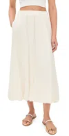 Velvet Rachelle Bubble Hem Linen Skirt Chalk In Chalk