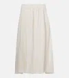Velvet Rachelle Bubble Hem Linen Skirt Chalk In White
