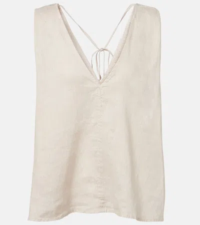 Velvet Renna Linen Top In Neutral