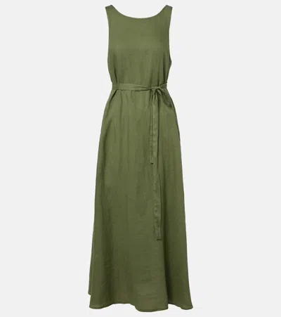 Velvet Reta Linen Midi Dress In Green