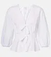 Velvet Riri Cotton Poplin Blouse In White