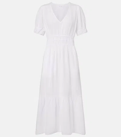 Velvet Rivelle Cotton Gauze Midi Dress In White