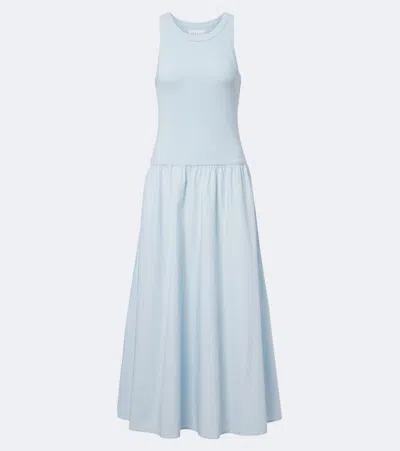 Velvet Romilly Cotton-blend Midi Dress In Blue
