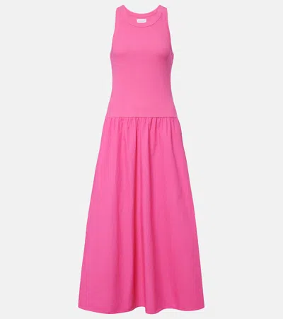 Velvet Romilly Cotton-blend Midi Dress In Pink