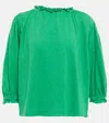 Velvet Ruffled Cotton Top In Amazon