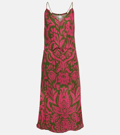 Velvet Sasha Printed Cotton Gauze Midi Dress In Multicoloured